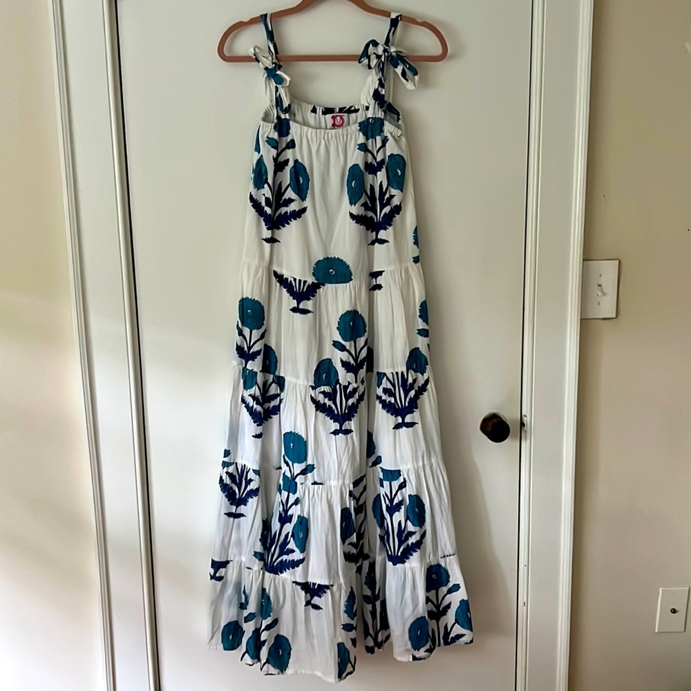 Victoria Dunn Floral Blockprint Maxi
